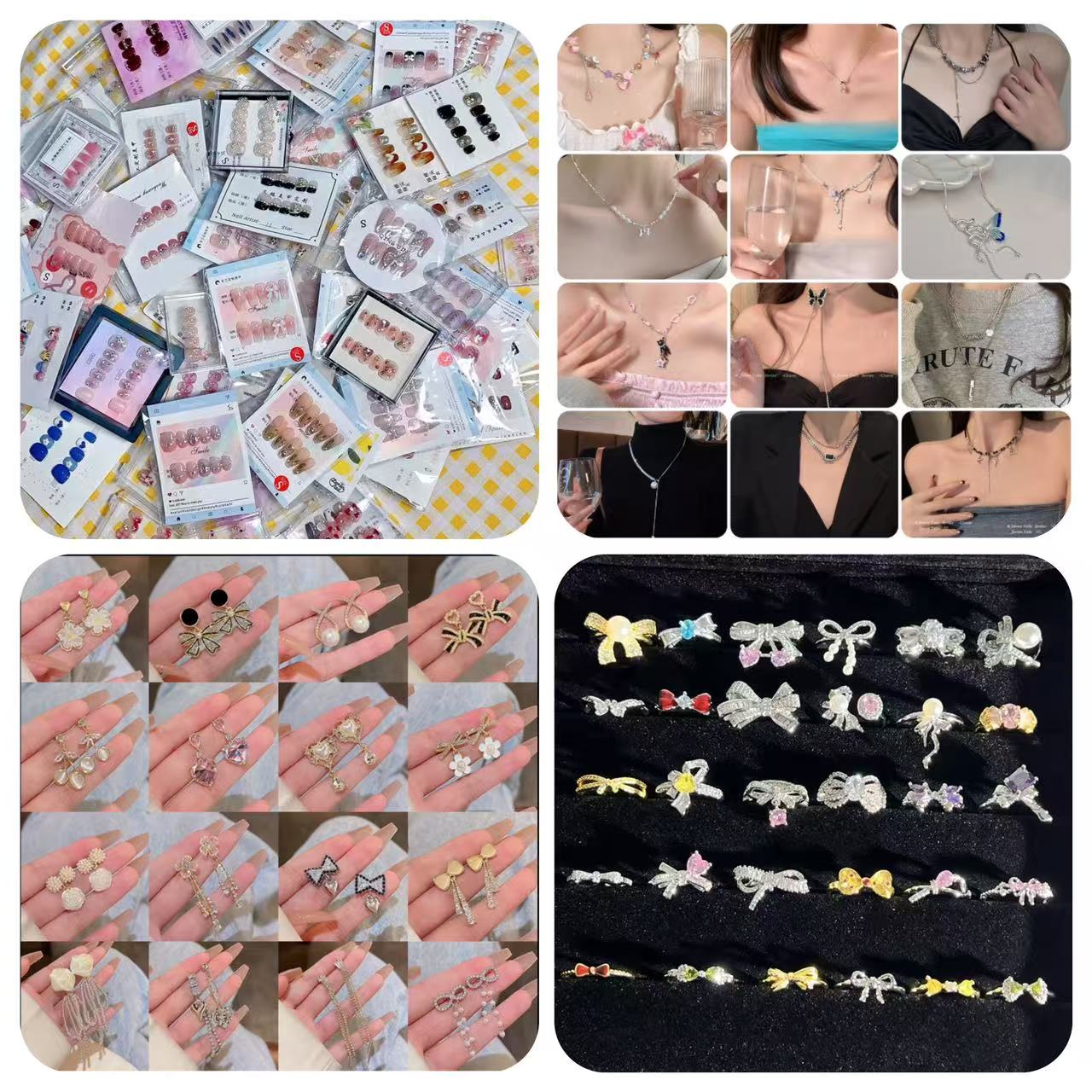 【Vivi】Necklace   ·  Nails   ·  Earring  ·  Ring   Lucky  bags    (arrive about 7-12 days)