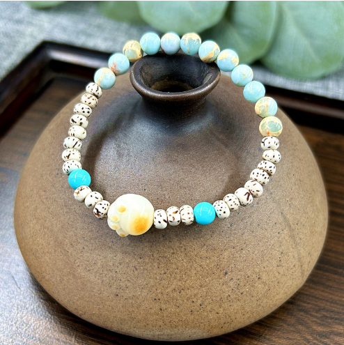 【 Vivi 】Natural poojina bracelet Bodhi bracelet    (arrive about 7-12 days)